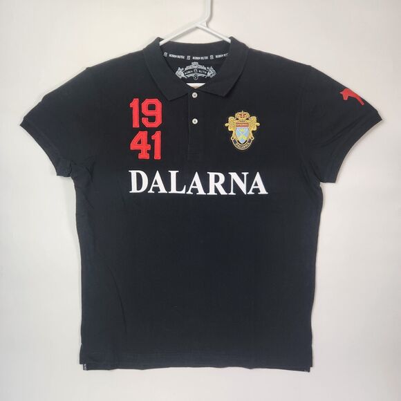 Robin Ruth Dalarna Polo Shirt Mens Sz L Embroidered Jersey Sports Fashion Travel - Picture 1 of 12